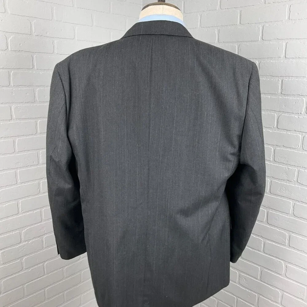 Bert Pulitzer Blazer Men 44R Gray Double Breasted Classic Career Wool VTG‎
